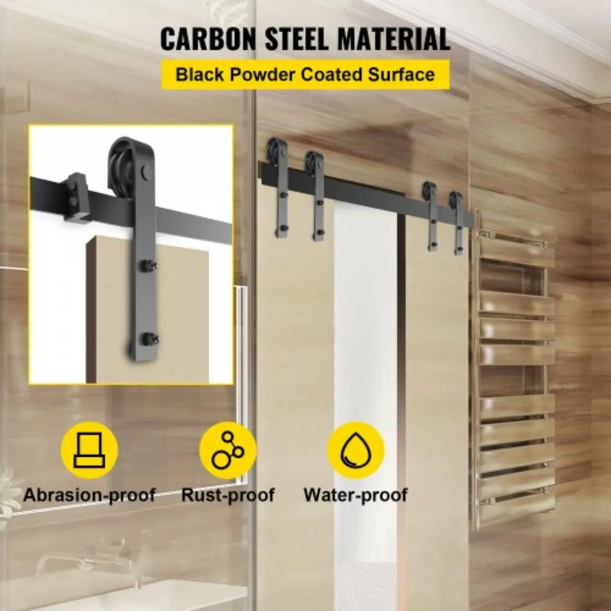 Barn Door Hardware Kit Barn Door Kit 10 FT Carbon - Image 3