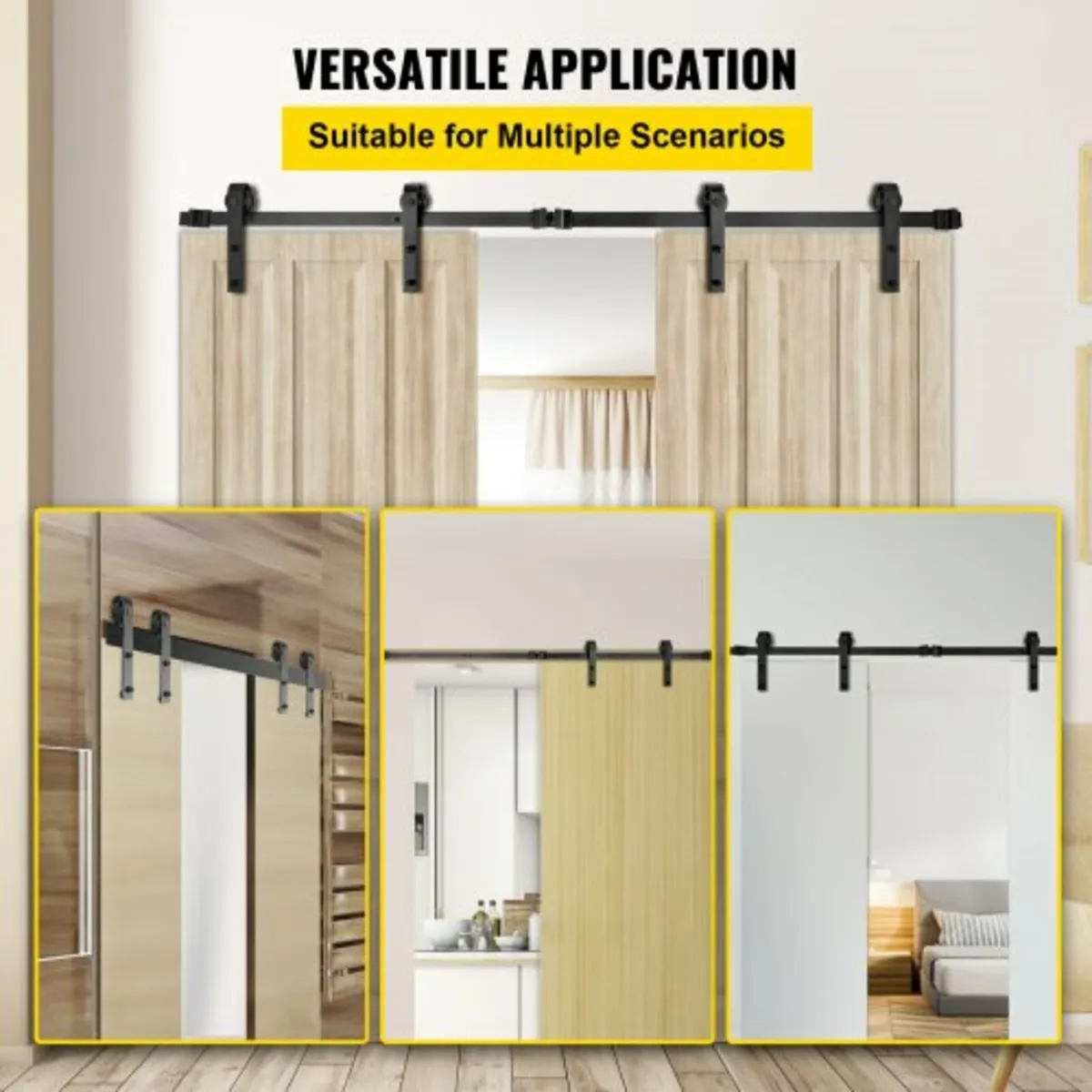 Barn Door Hardware Kit Barn Door Kit 10 FT Carbon - Image 4
