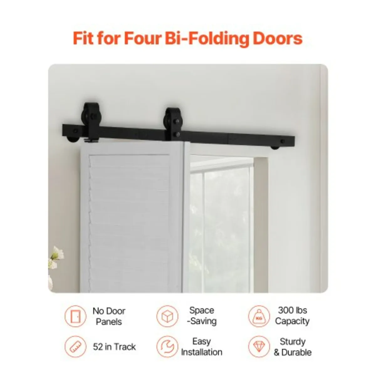 Bi-Folding Sliding Barn Door Hardware Track Kit 36 - Image 2