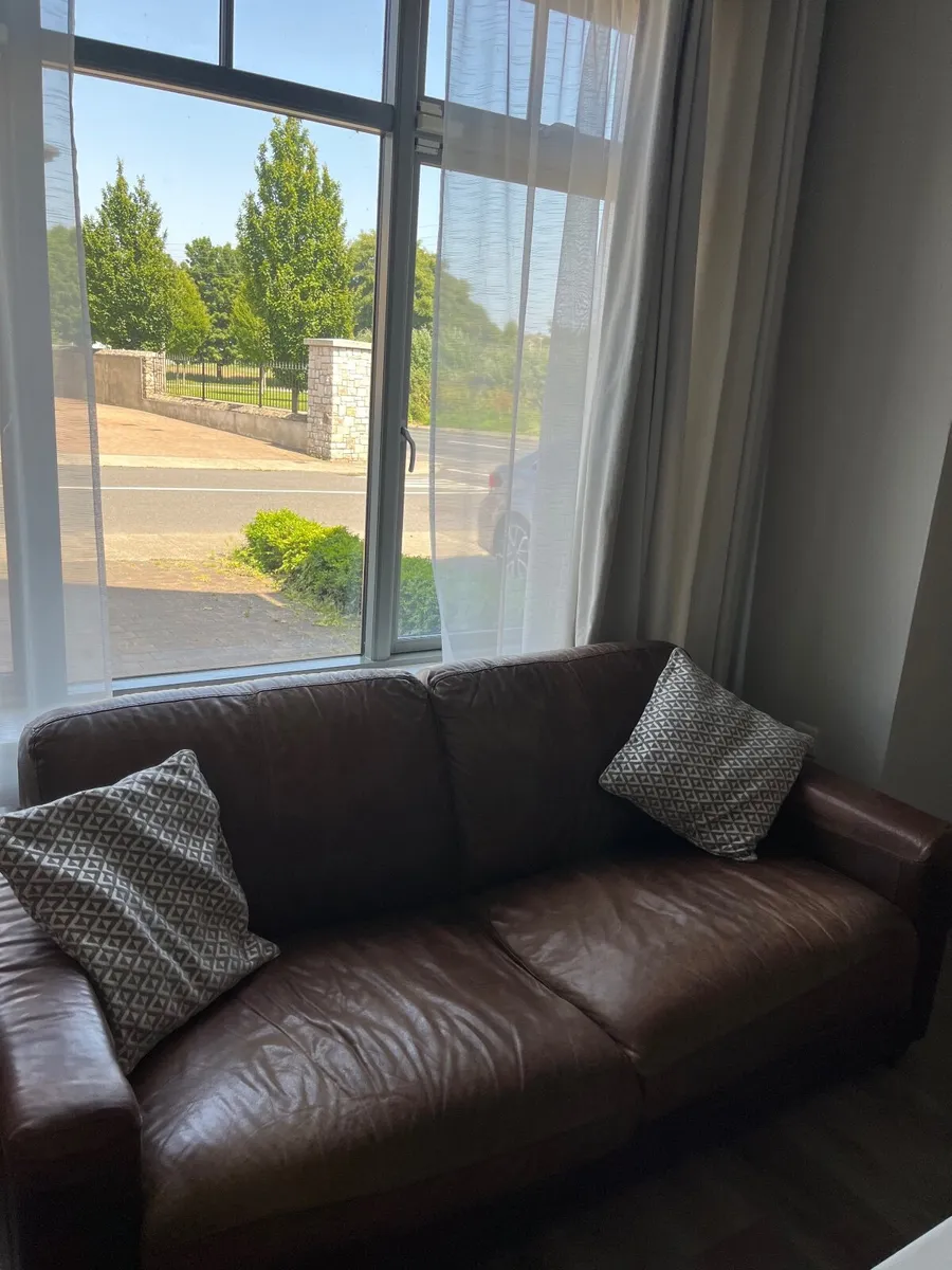 Leather 3 seater sofa - Image 1