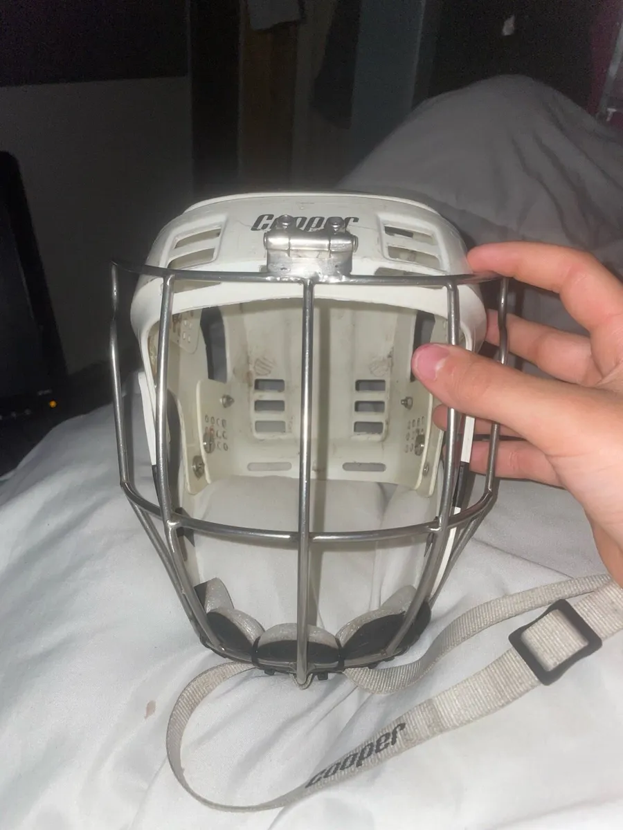 Old style white cooper hurling helmet - Image 1