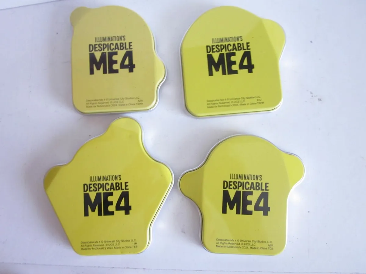 Minions Mc Donalds Tin Box  2024 Happy Meal X4 - Image 2