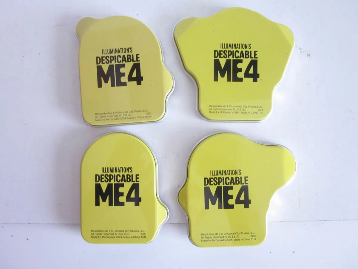 Minions Mc Donalds Tin Box  2024 Happy Meal X4 - Image 2