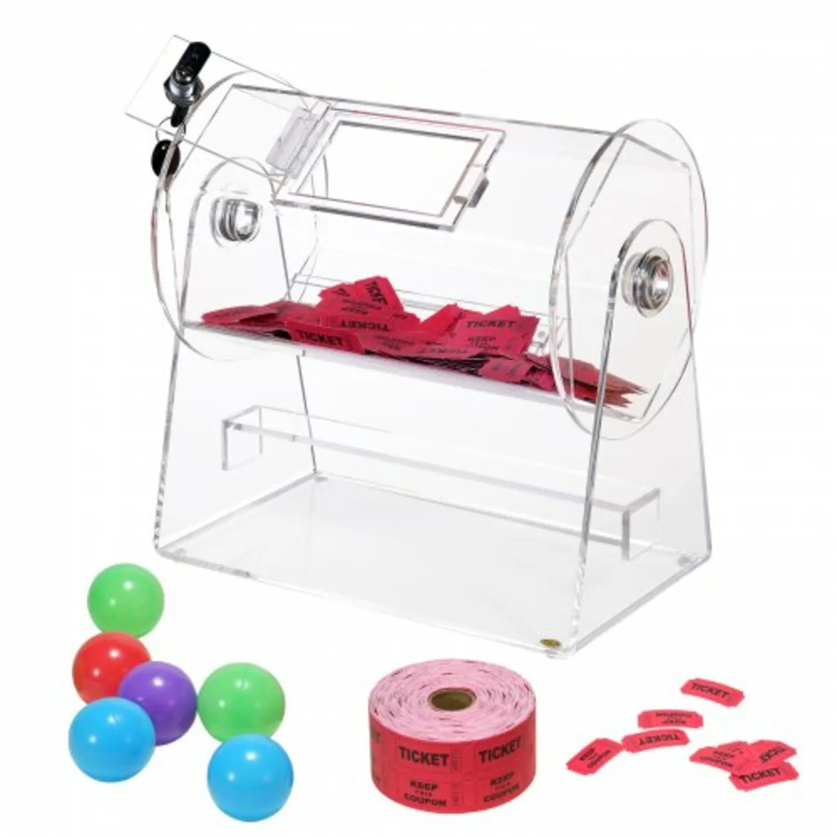 Acrylic Raffle Drum, Holds 2500 Tickets or 100 Raf - Image 1