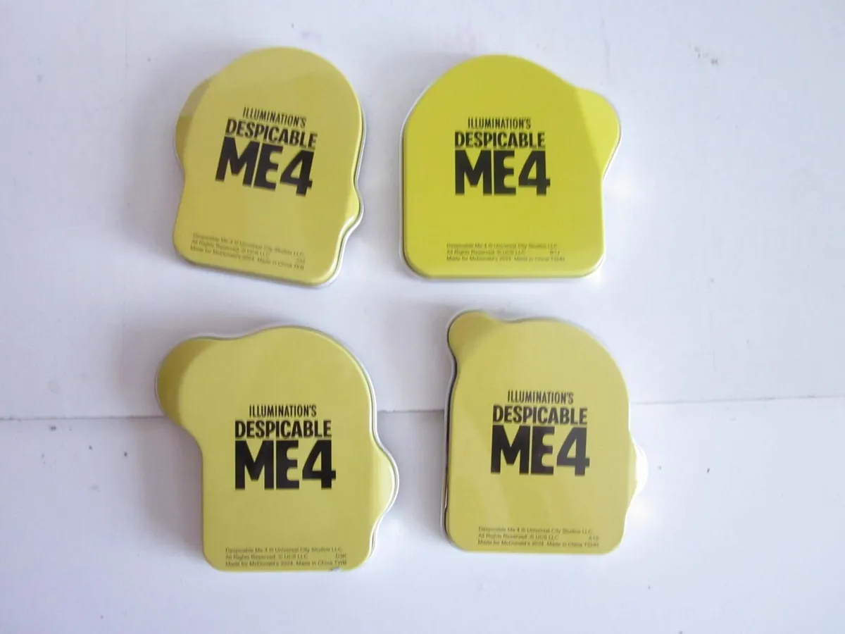 Minions Mc Donalds Tin Box  2024 Happy Meal X4 - Image 2