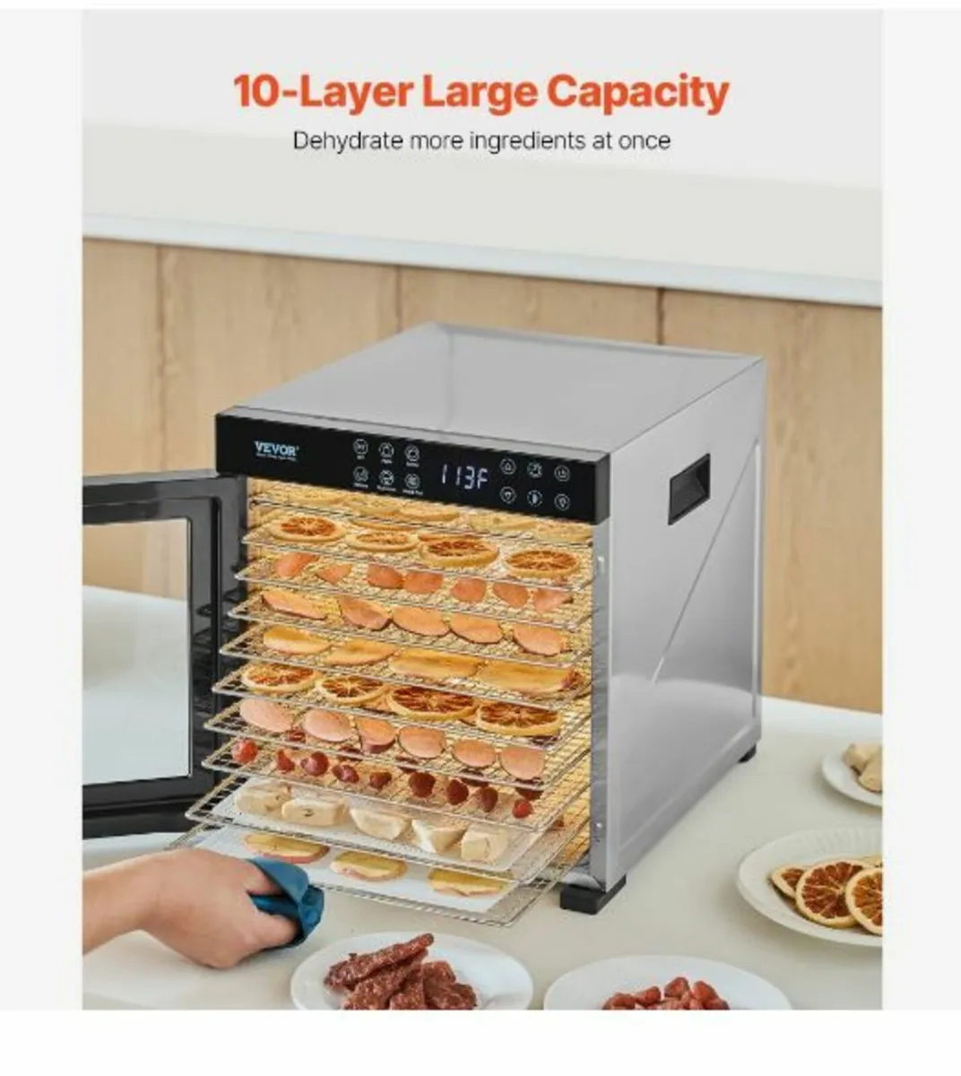 10 Trays Food Dehydrator Machine Stainless Steel - Image 3