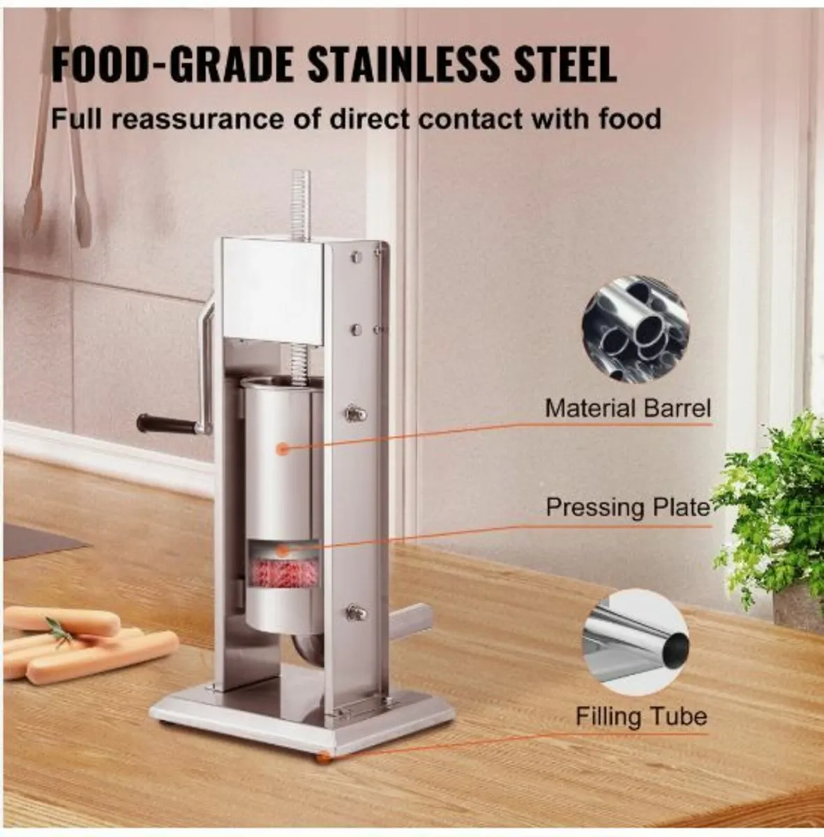 Manual Sausage Stuffer, 8LBS/5L Capacity - Image 4