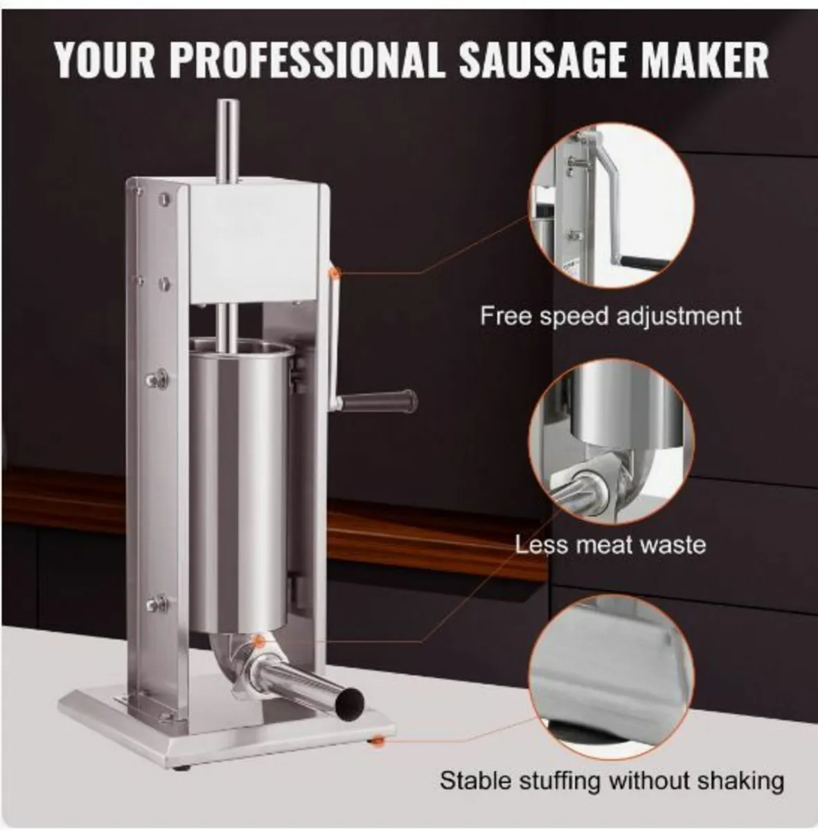 Manual Sausage Stuffer, 8LBS/5L Capacity - Image 3