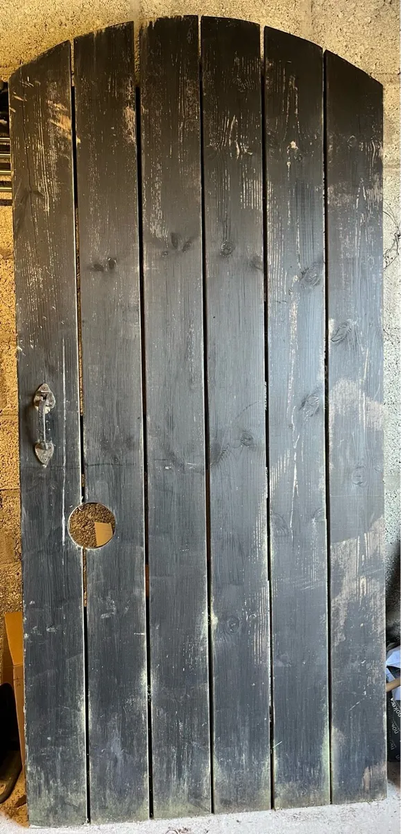 Garden gate black wooden 90x200cm