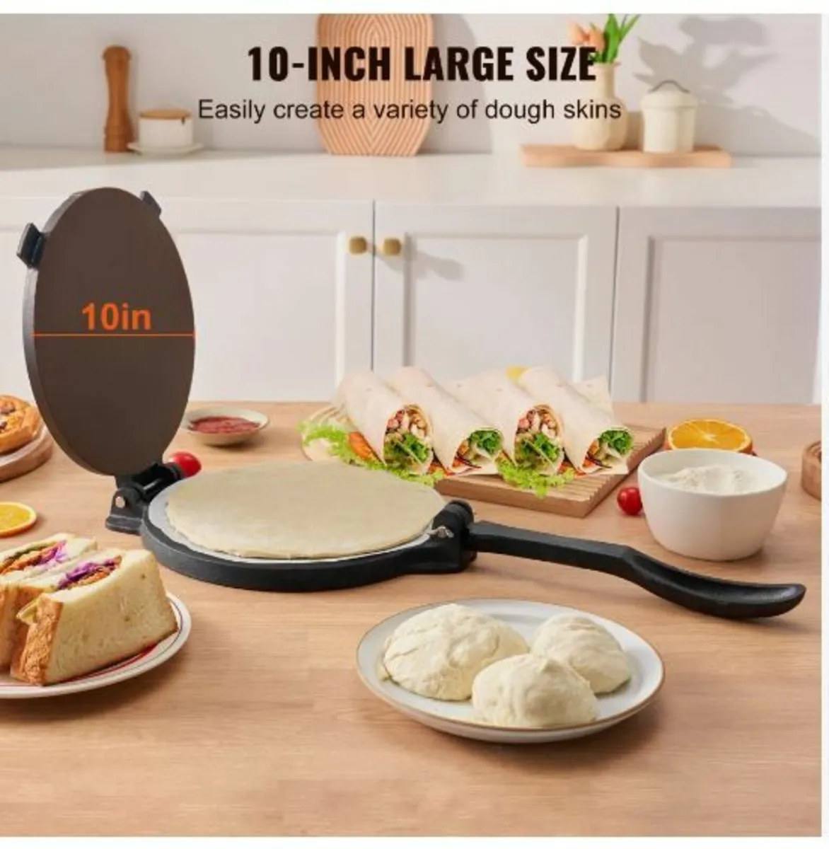 Tortilla Press, 10 Inch Tortilla and Roti Maker - Image 2