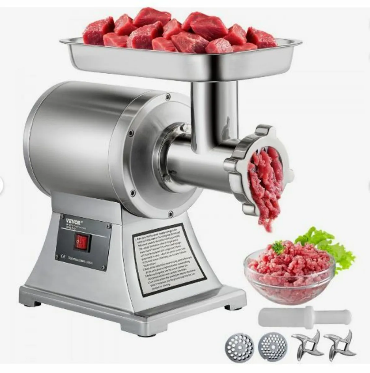 8500W Commercial Stainless Steel 450lbs Meat Grind - Image 1