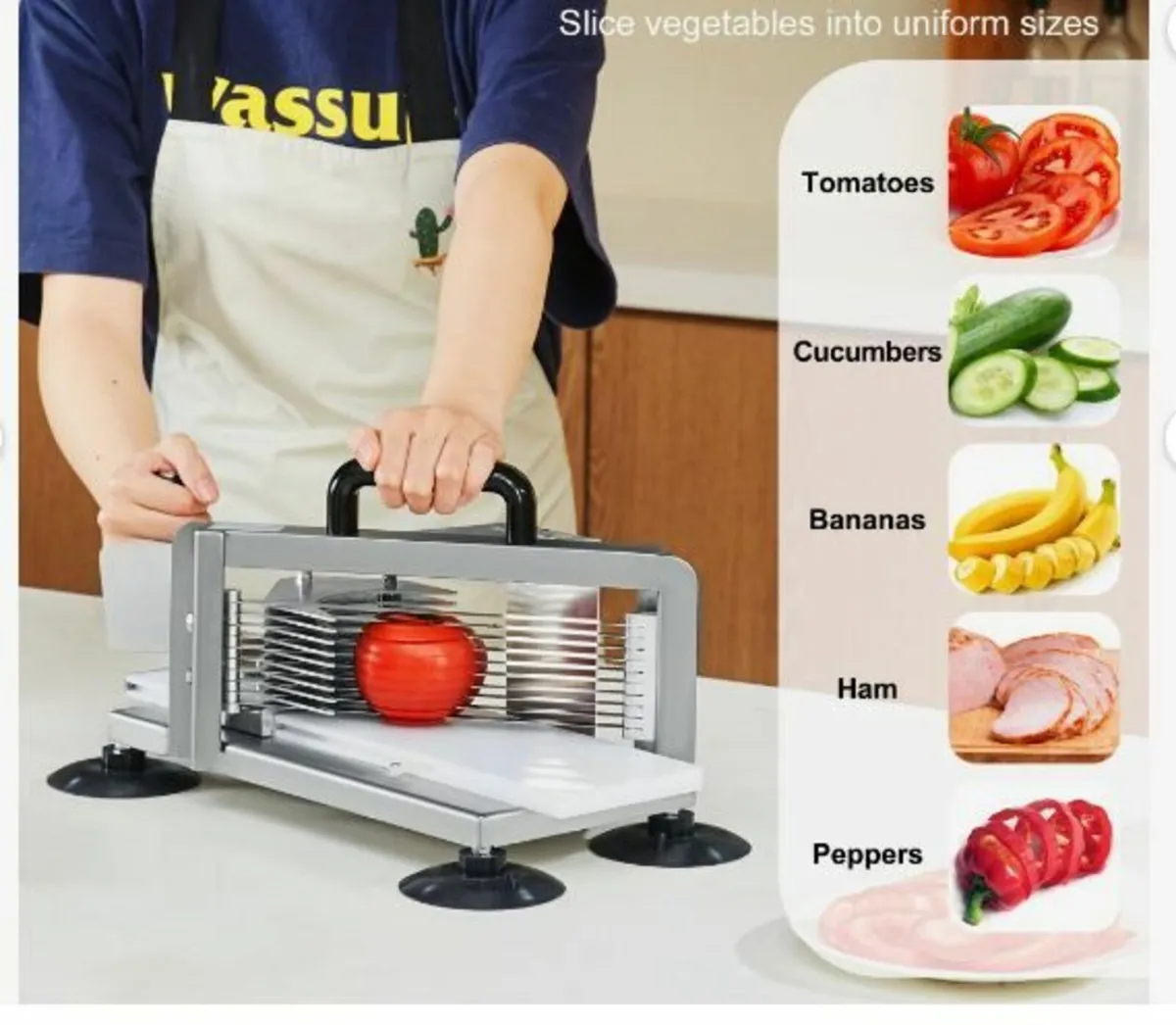Commercial Tomato Slicer, 3/8 inch Tomato Cutter - Image 2