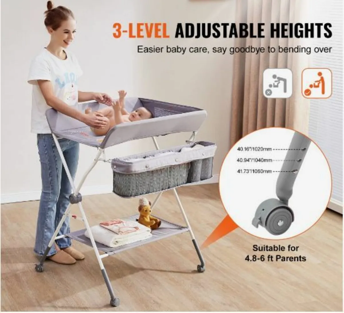 Baby Changing Table, Folding Diaper Changing - Image 3