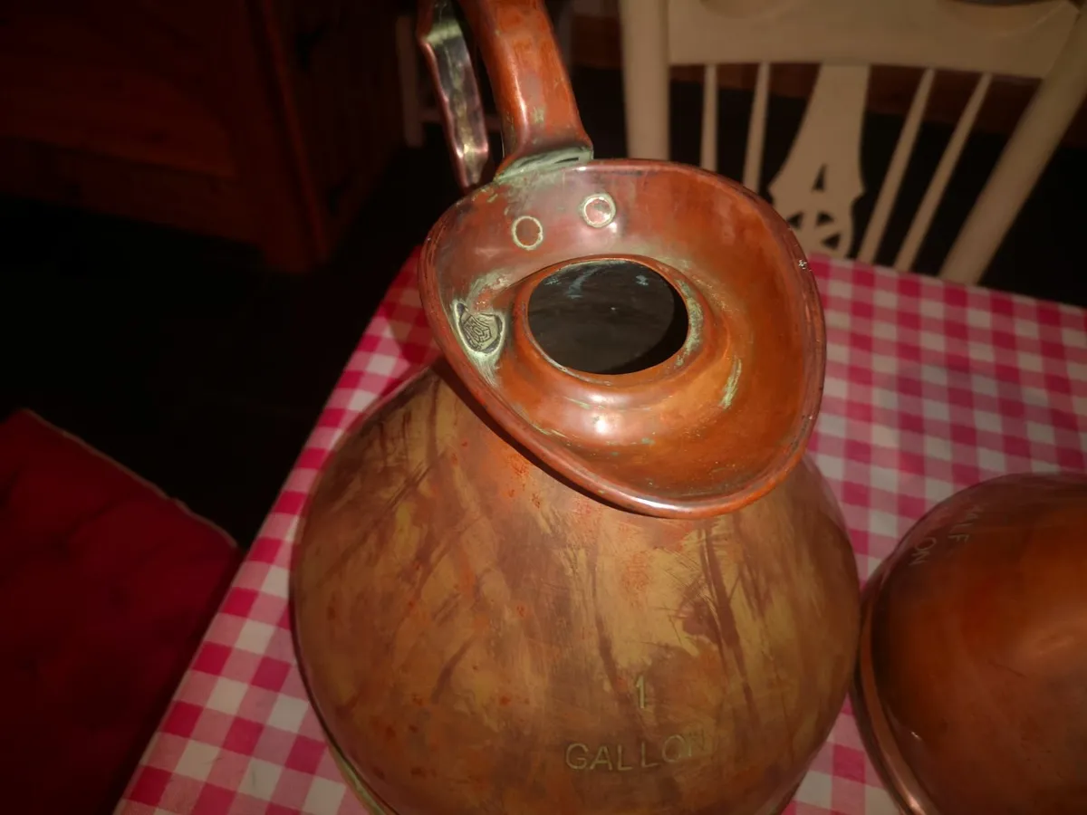 Antique Victorian Copper measuring jug set - Image 4