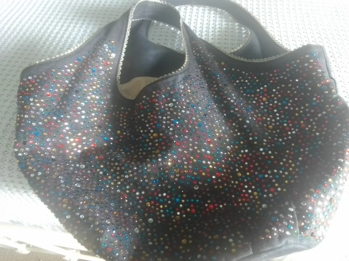VINTAGE VELIKOKO BLACK DENIM EMBELLISHED BAG - Image 4