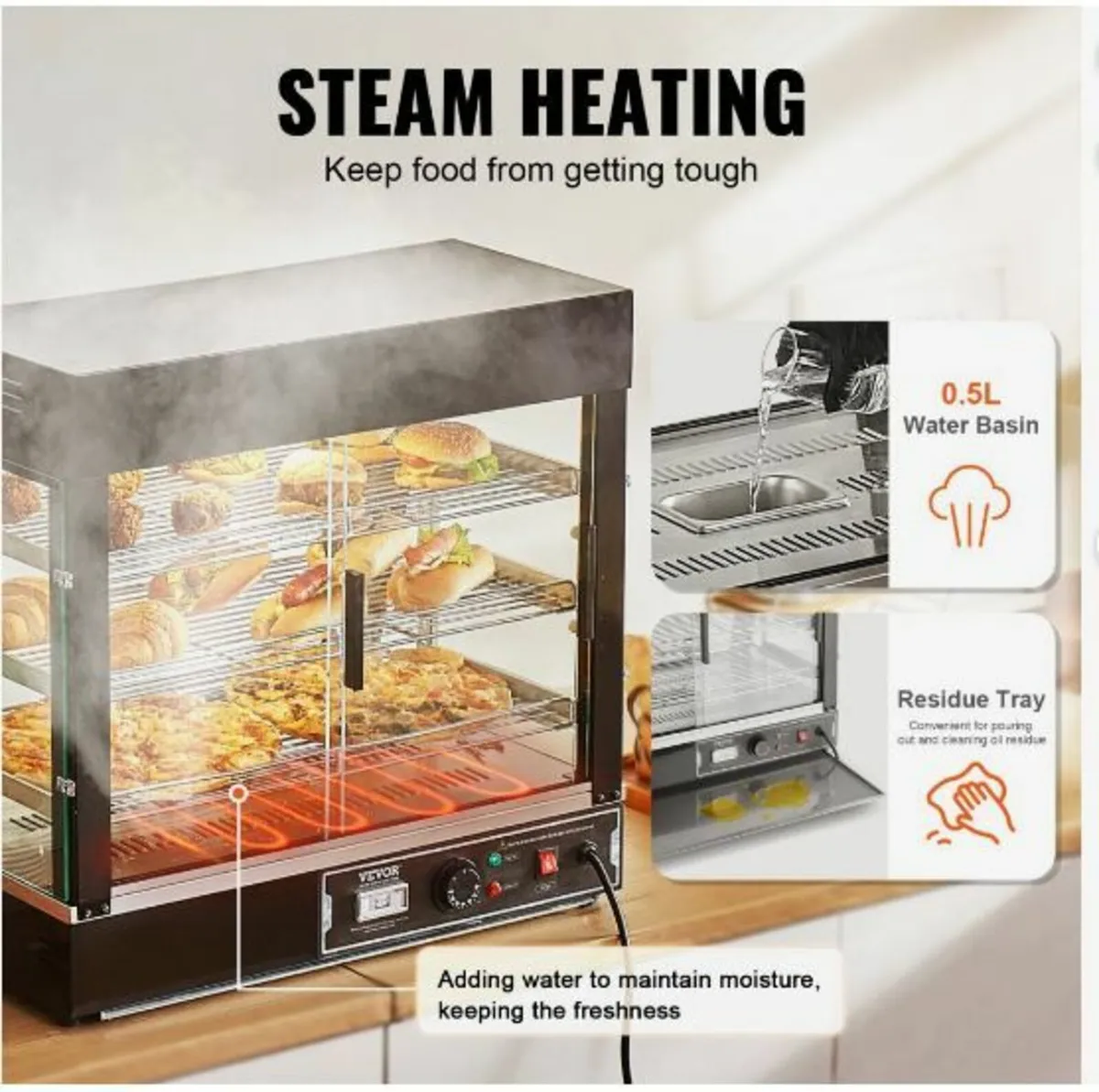 3-Tier Commercial Food Warmer Display - Image 2