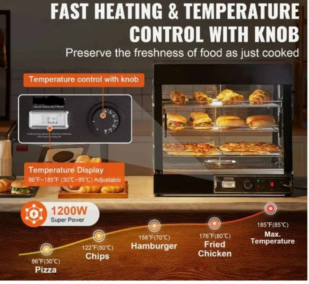 3-Tier Commercial Food Warmer Display - Image 3