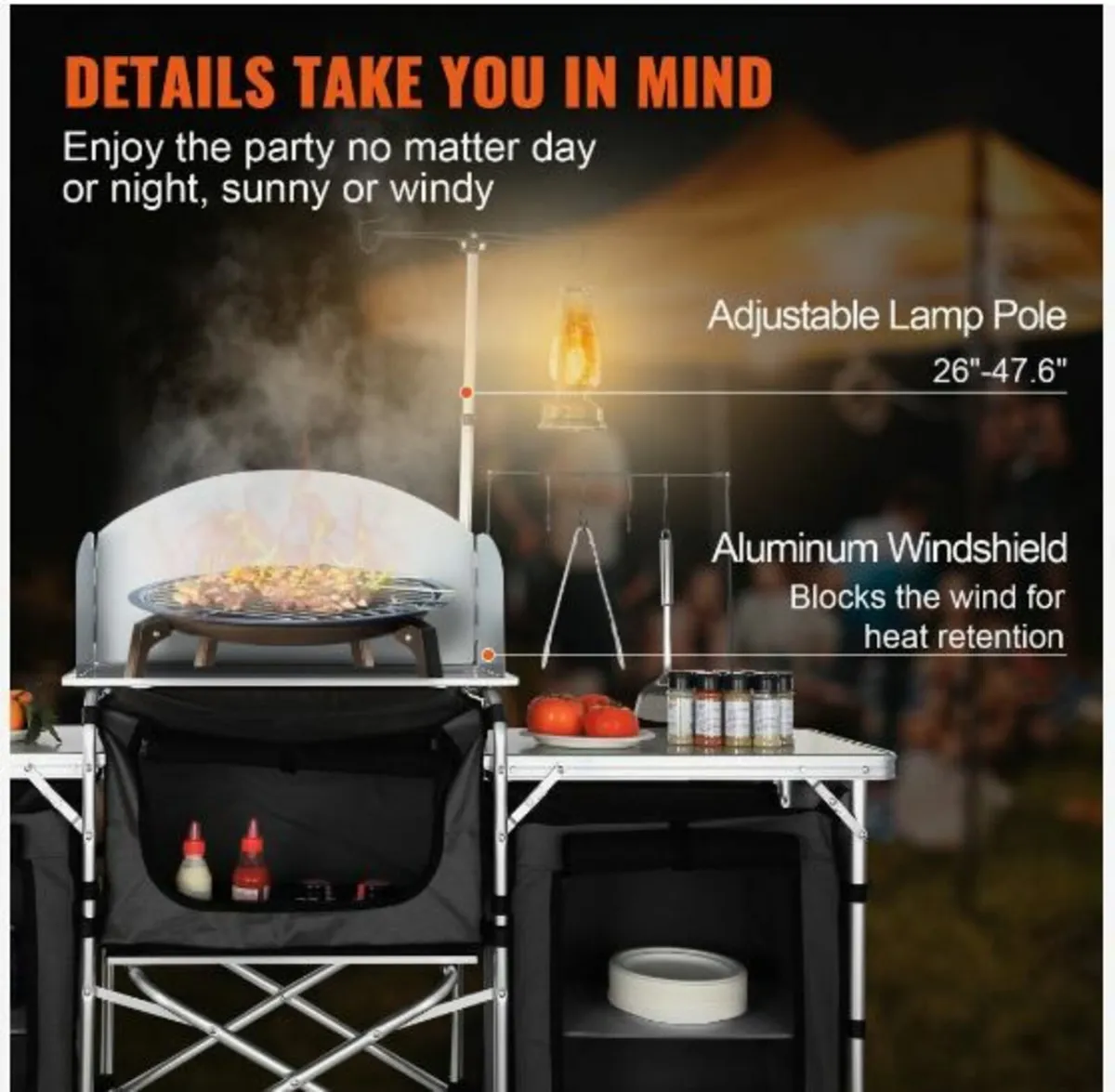 Camping Kitchen Table, Folding Outdoor - Image 1
