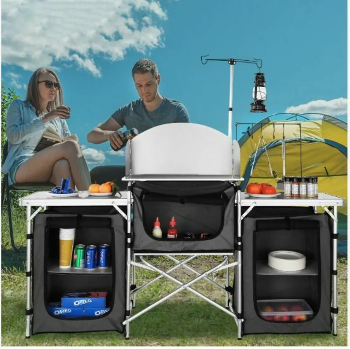 Camping Kitchen Table, Folding Outdoor - Image 3