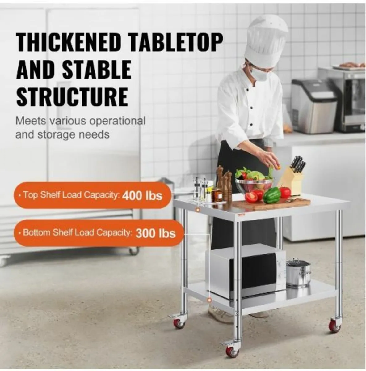 Stainless Steel Catering Work Table 30x36 Inch - Image 3