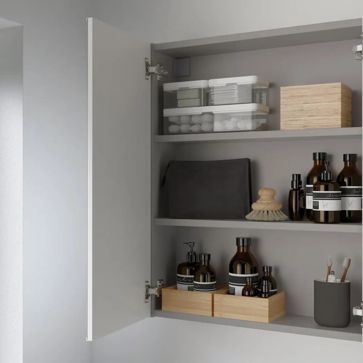 IKEA mirror cabinet,  2 doors, gray, 60x17x75 cm - Image 2