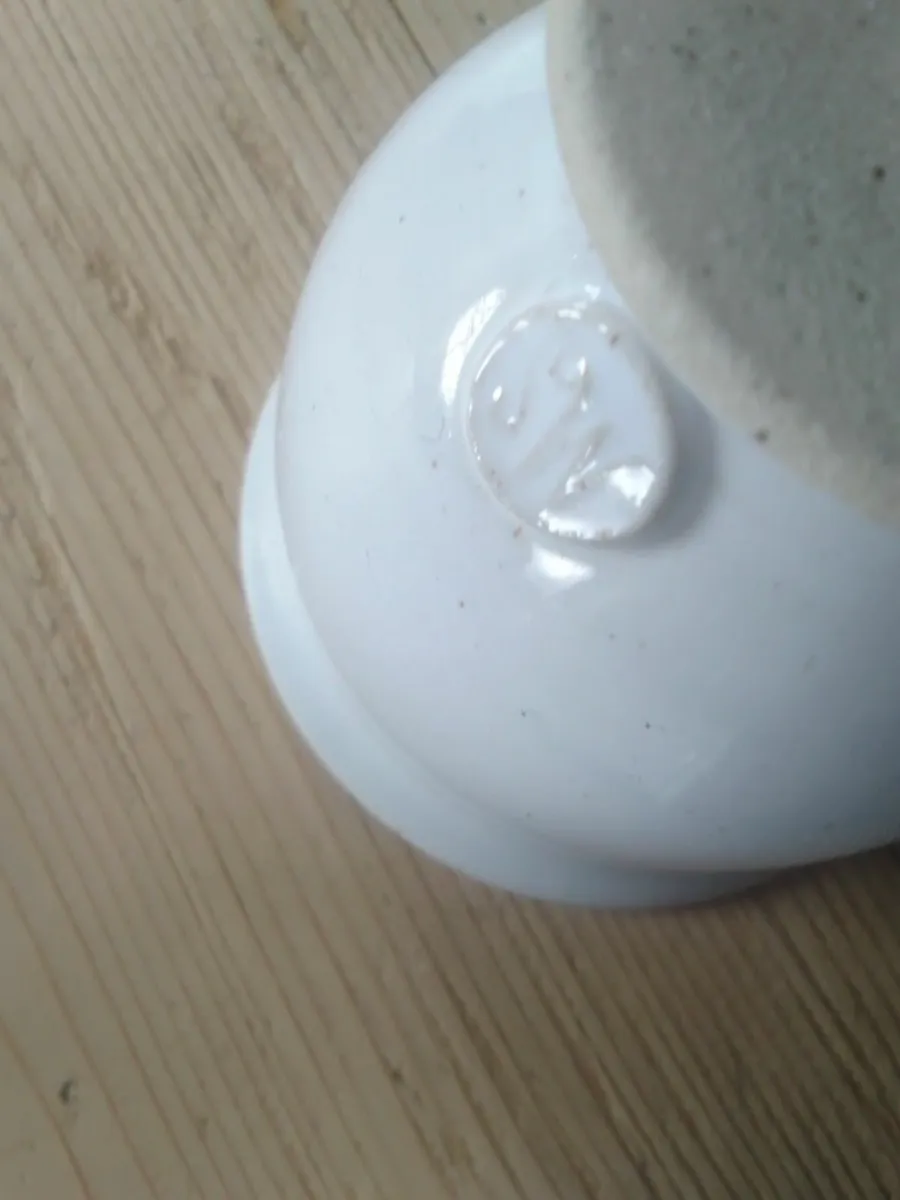 WHITE GLAZED POTTERY MILK & SUGAR BOWL NEW - Image 2