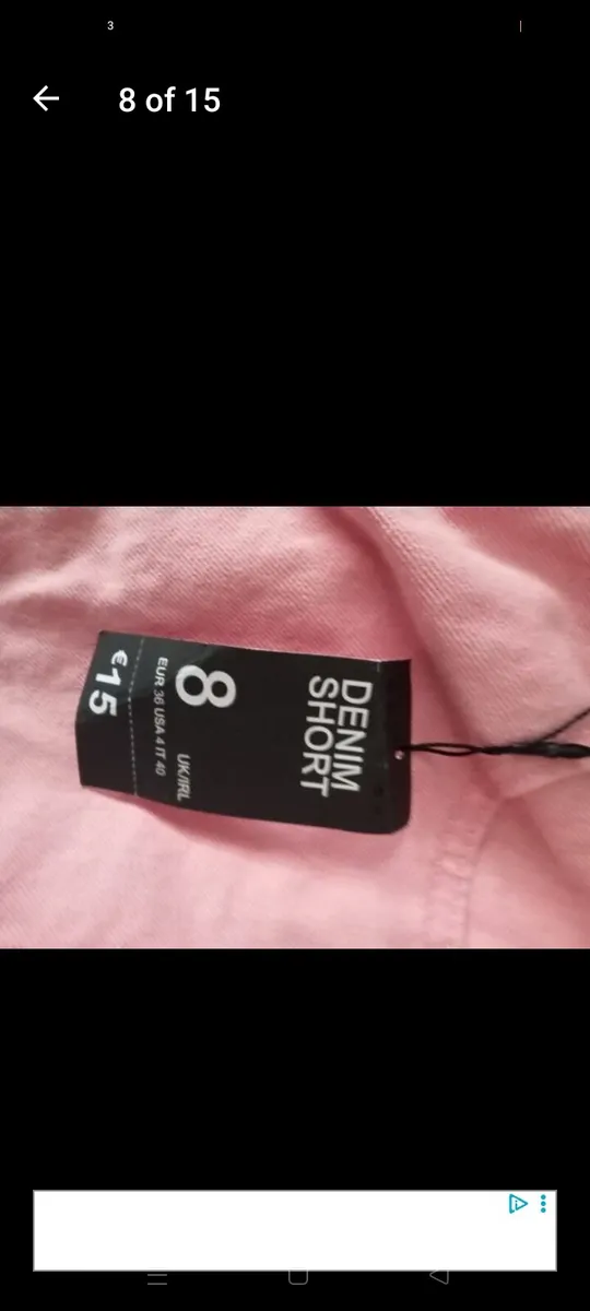 Ladies new pink denim shorts size 8 - Image 3