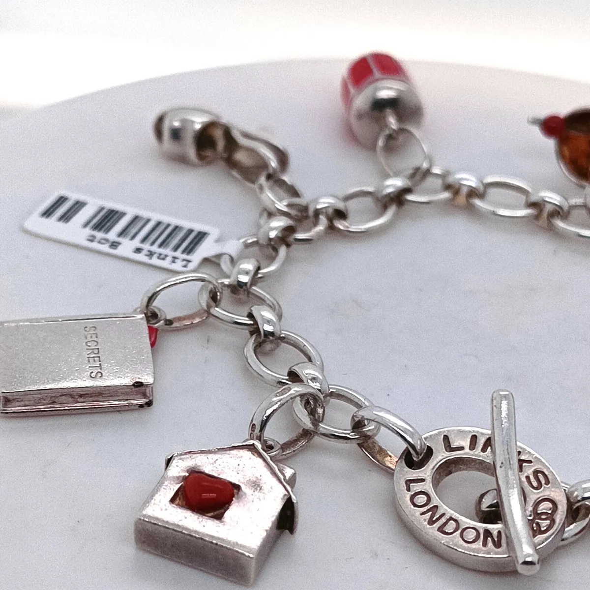 Links Silver Charm Bracelet with 8 Charms - Image 3