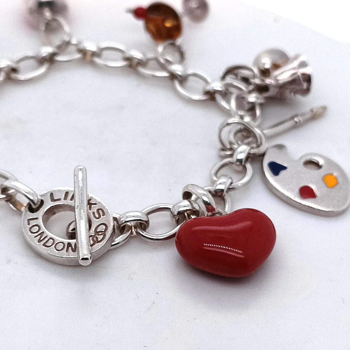 Links Silver Charm Bracelet with 8 Charms - Image 4