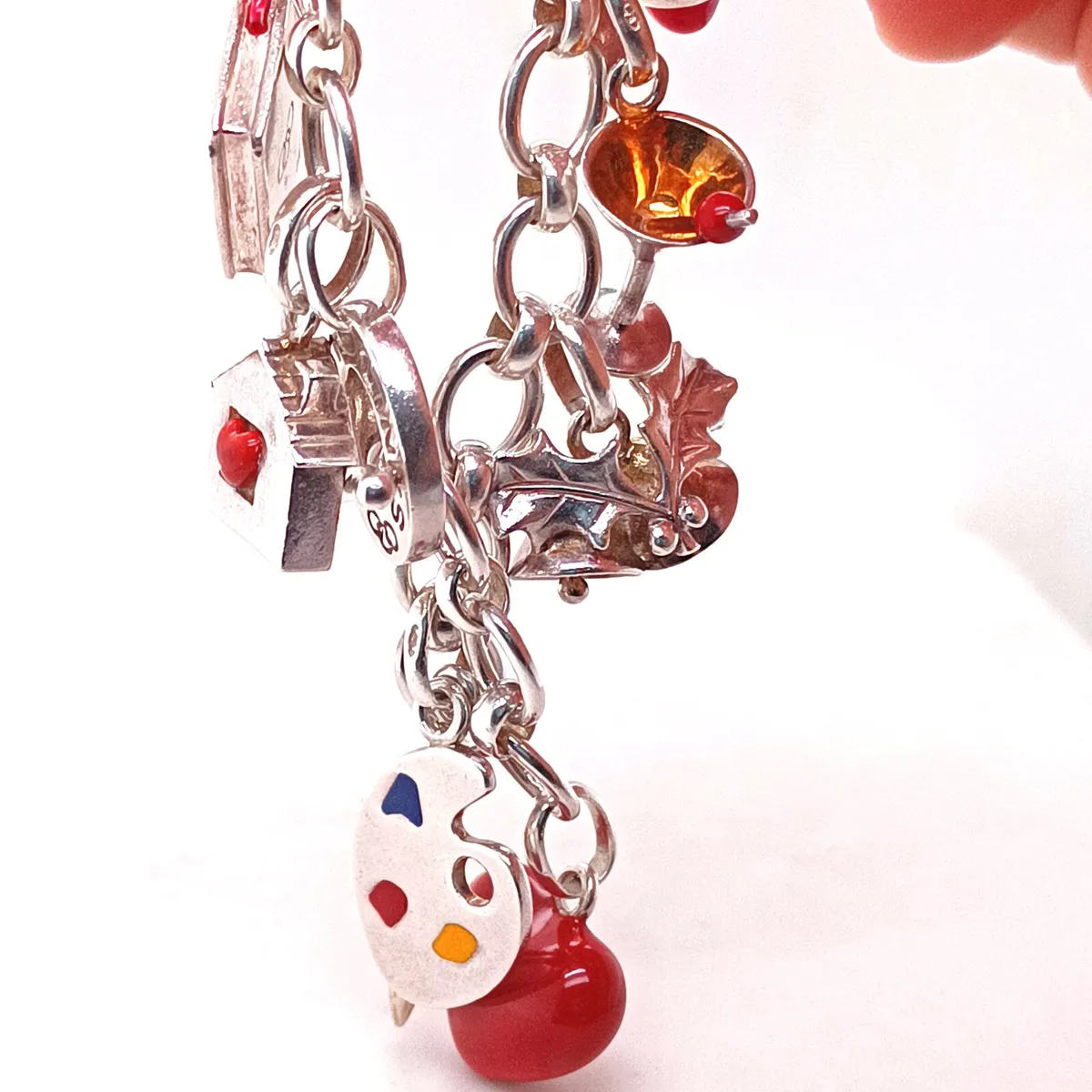 Links Silver Charm Bracelet with 8 Charms - Image 2