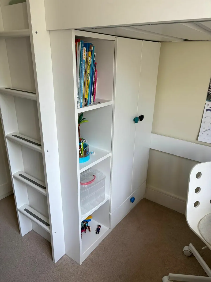 Loft bed with desk and storage/wardrobe IKEA - Image 2