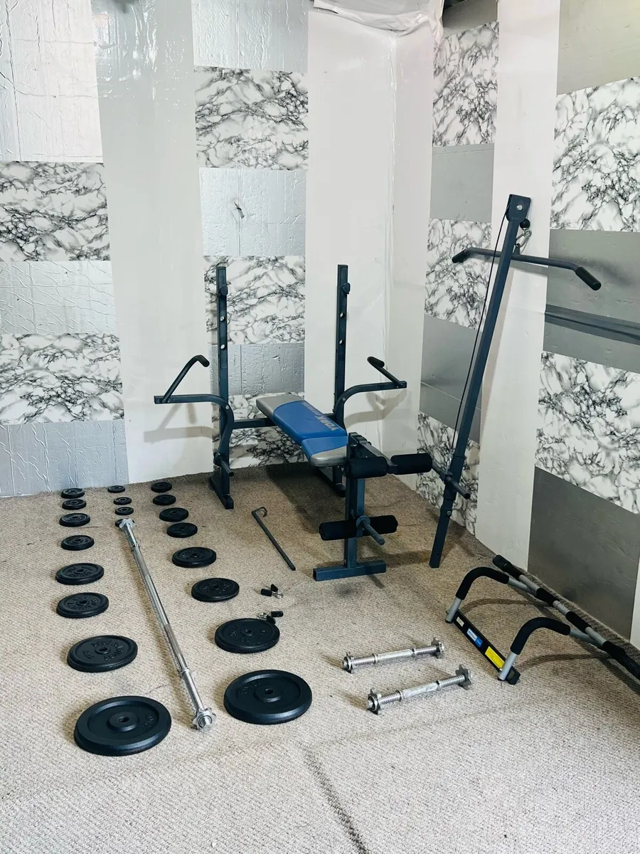 All in one work out set cast iron weights bench++ - Image 3