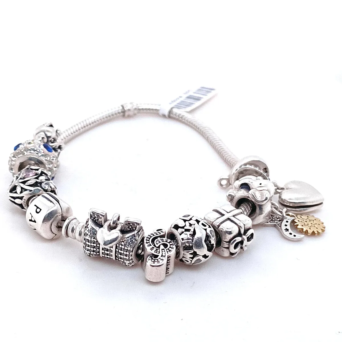 Pandora bracelet with selection of 10 charms - Image 1