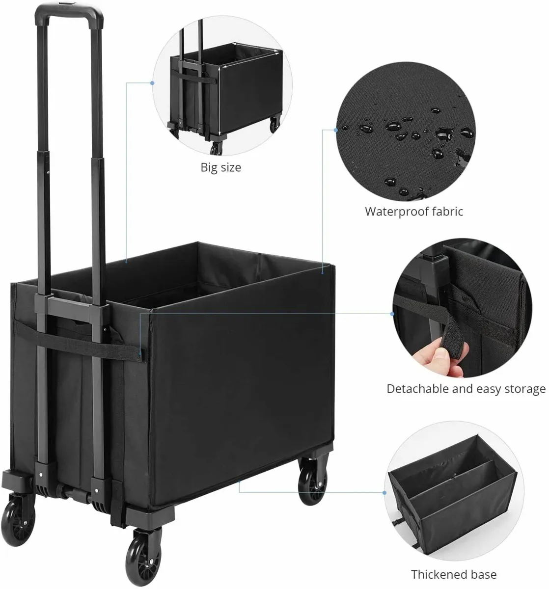Hand truck with bag for heavy-duty shopping use - Image 4