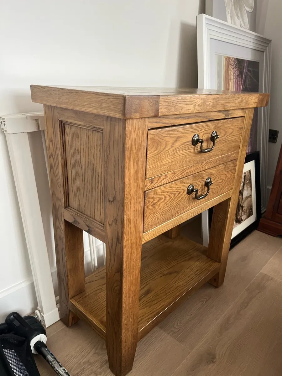 Oak Console Table - solid oak - Image 2