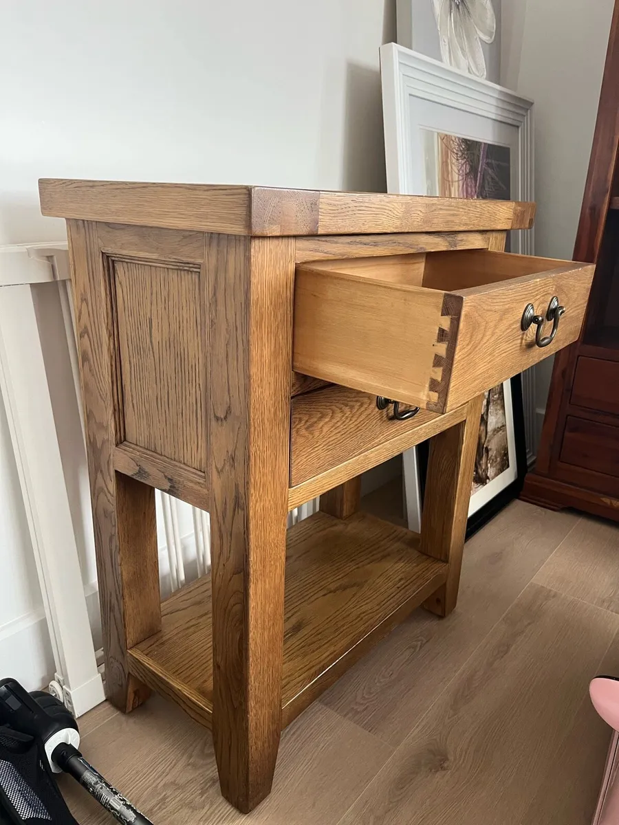 Oak Console Table - solid oak - Image 3