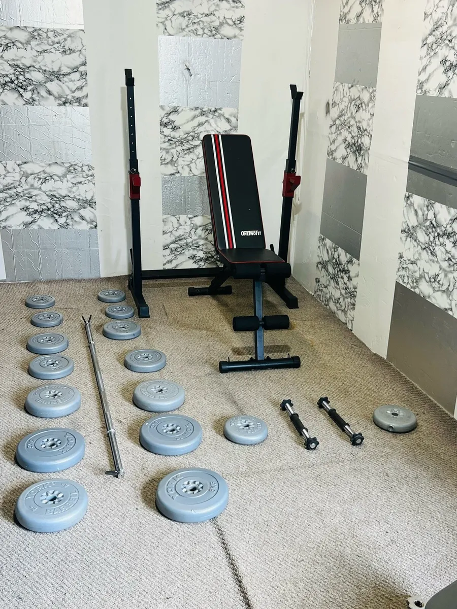 Adjustable rack bench weights barbell dumbbells - Image 2