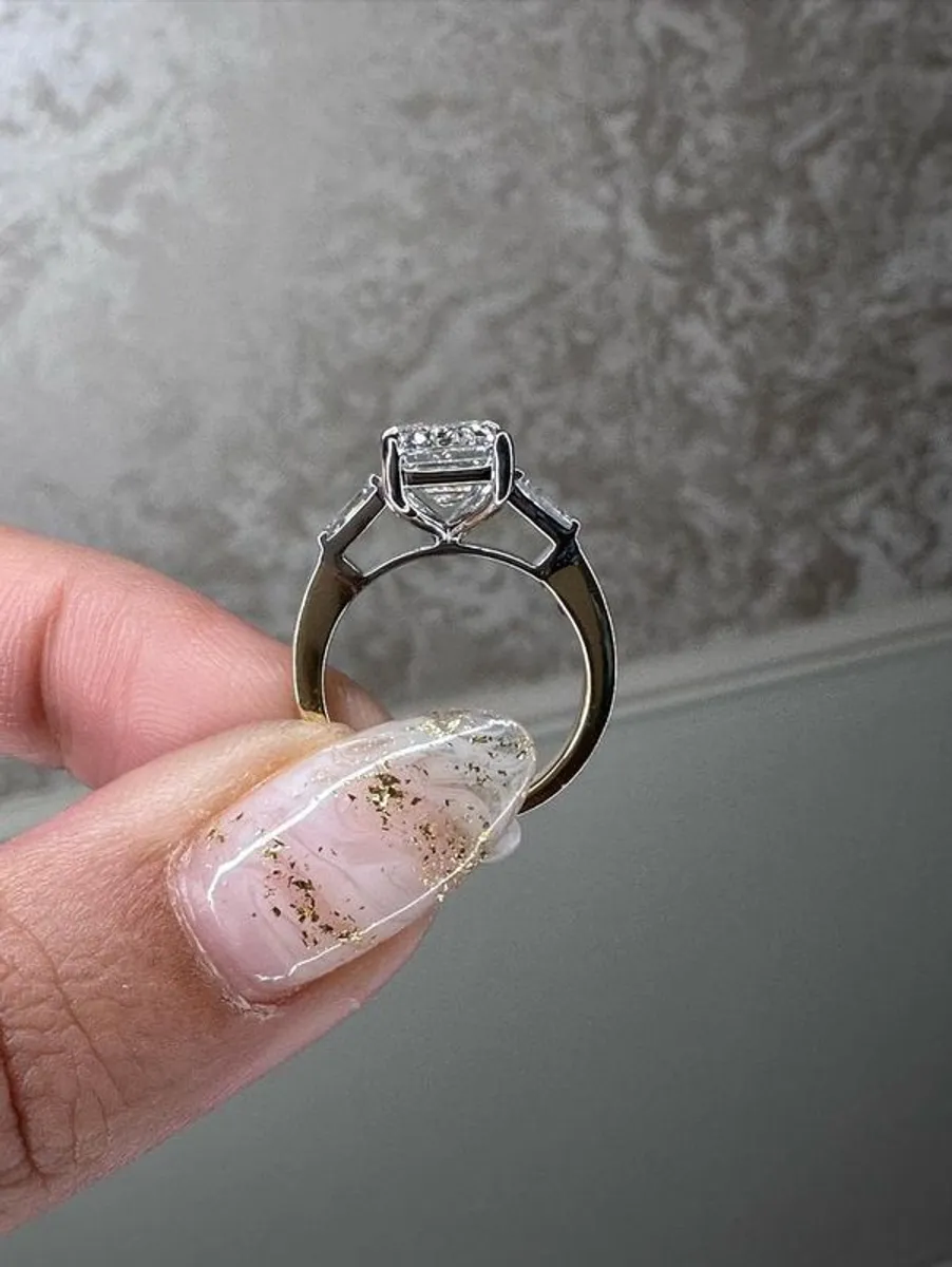 3.5 Carat Emerald Cut Diamond Engagement Ring - Image 2