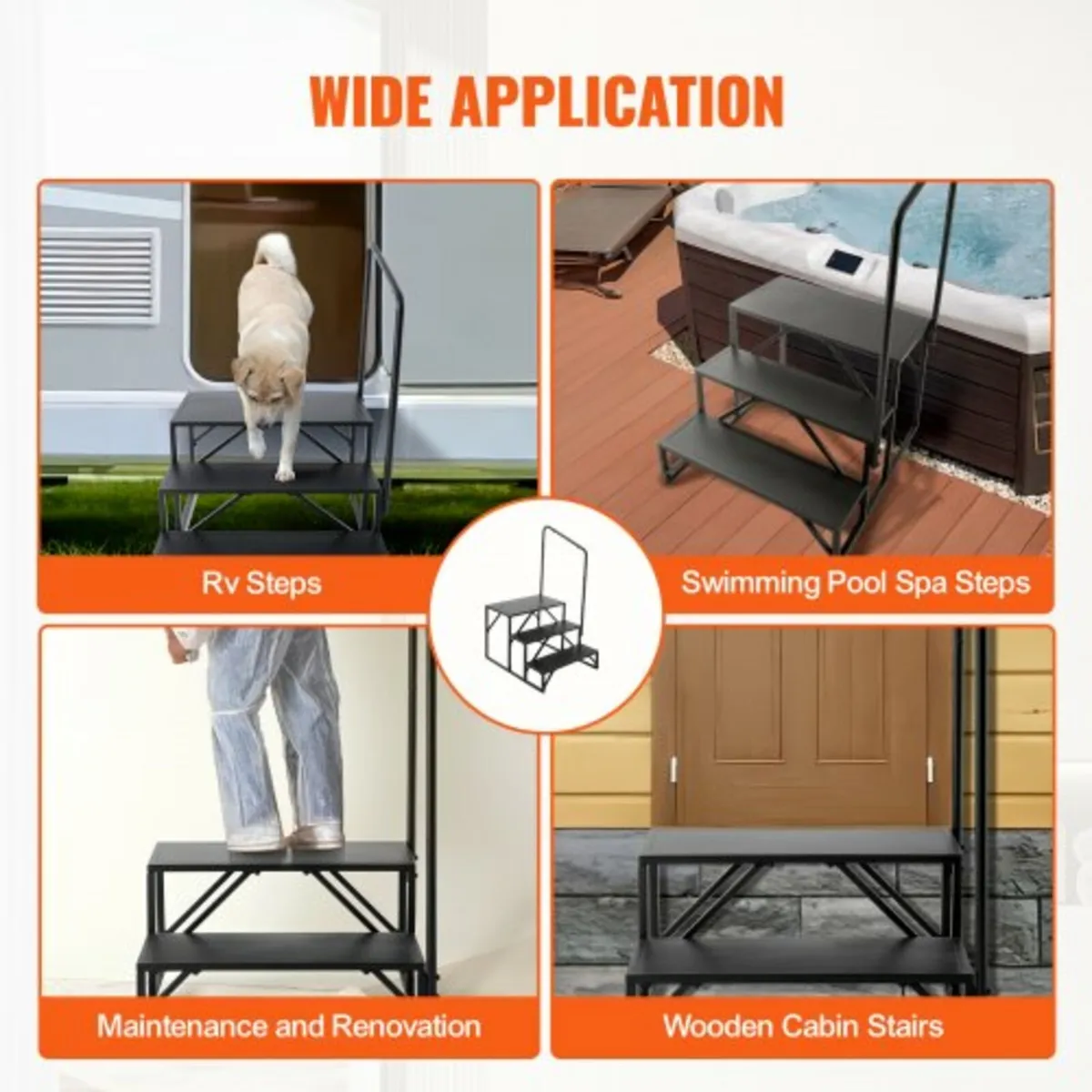 RV Steps, 3-Step RV Stairs, 440 LBS Load Capacity, - Image 4