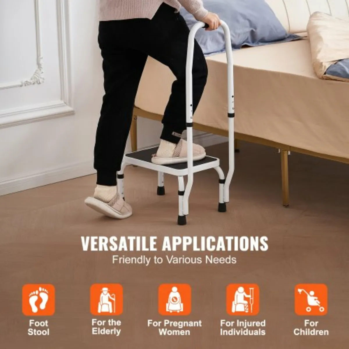 Step Stool Ladder 3 Adjustable Height with Handle - Image 4