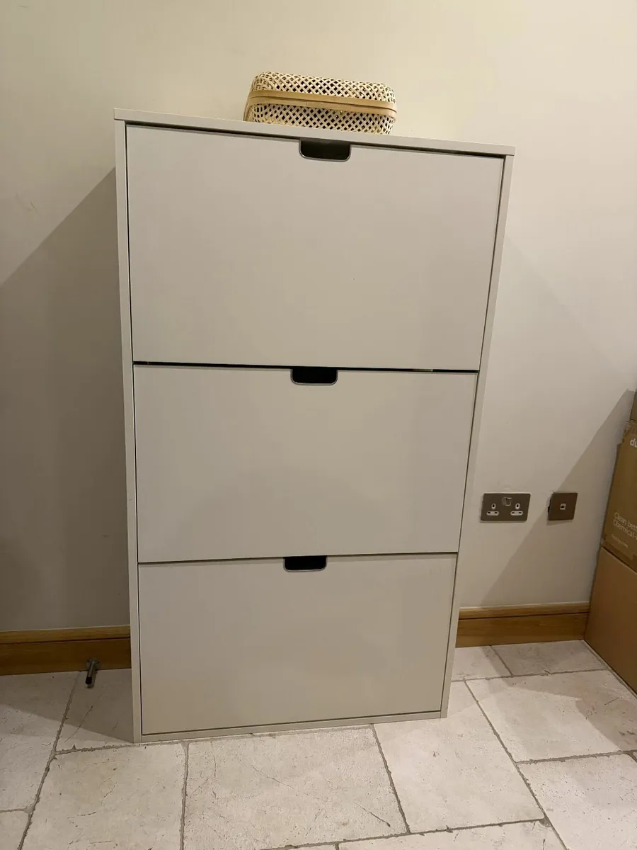 STÄLL Shoe cabinet with 3 compartments, white