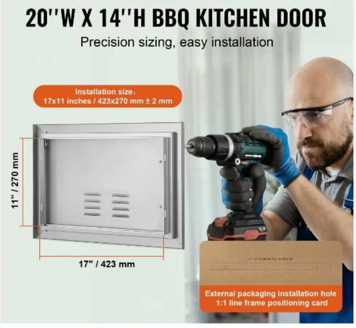 BBQ Access Door, 508x356 mm Single Outdoor - Image 3