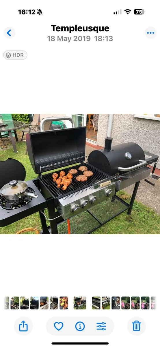 Dual Gas and Charcoal BBQ including gas cylinder - Image 1