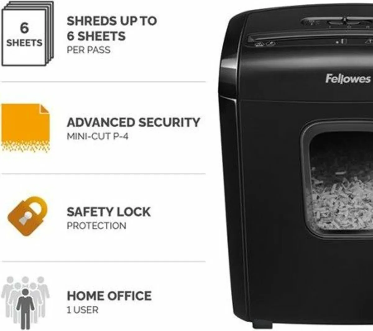 Shredder- FELLOWES Powershred 6M Micro Cut - Image 2