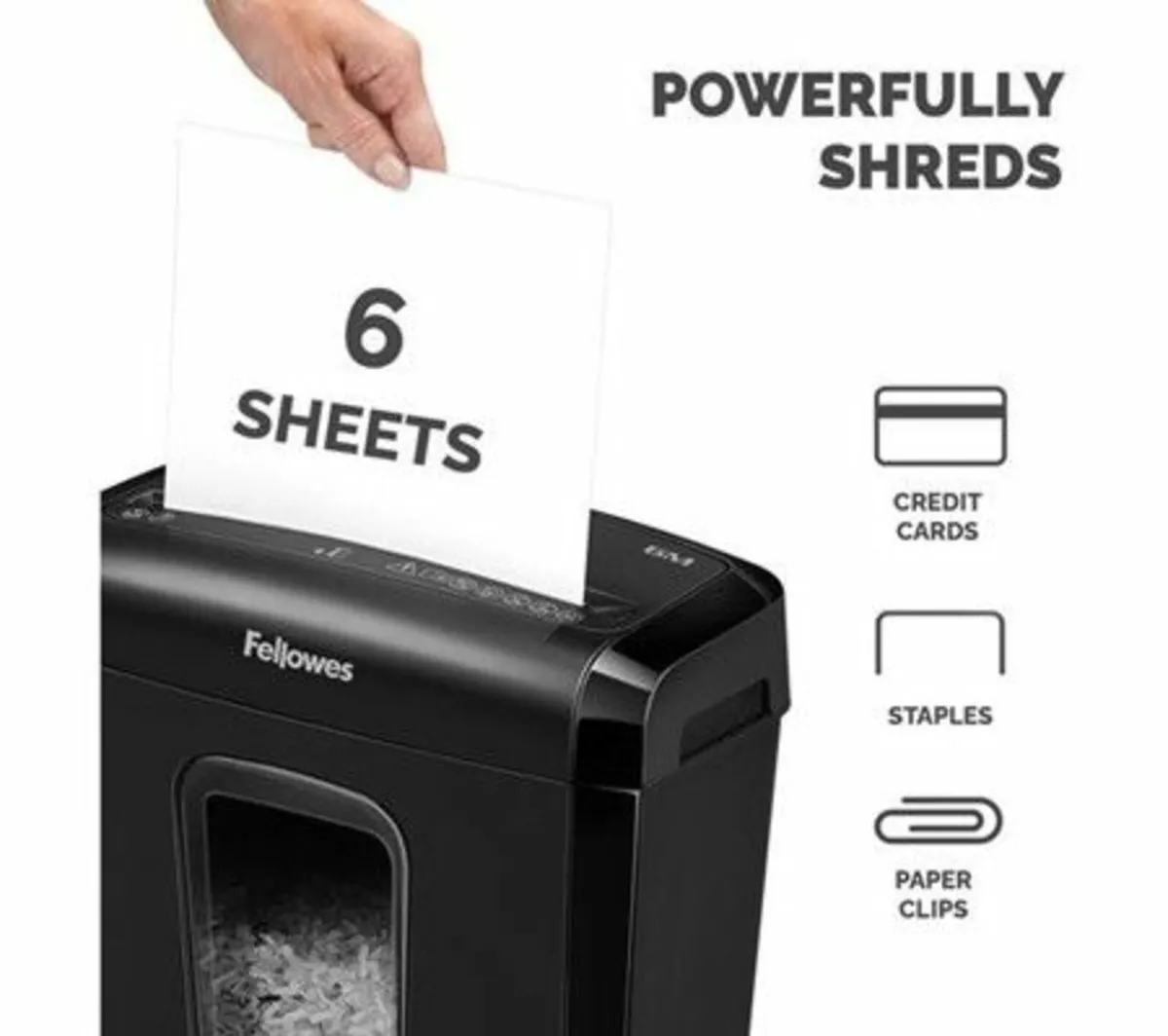 Shredder- FELLOWES Powershred 6M Micro Cut - Image 4