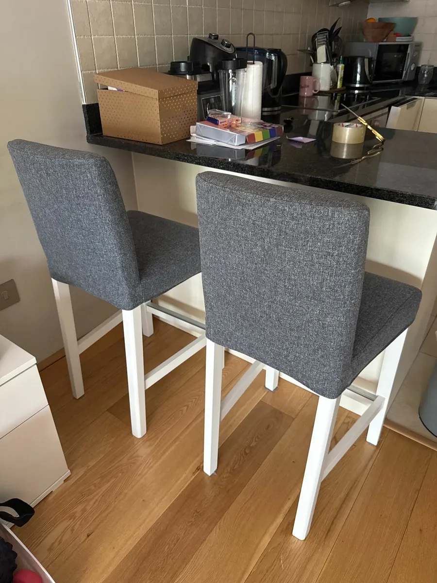 Two Ikea High Top Bermund chairs - Image 1