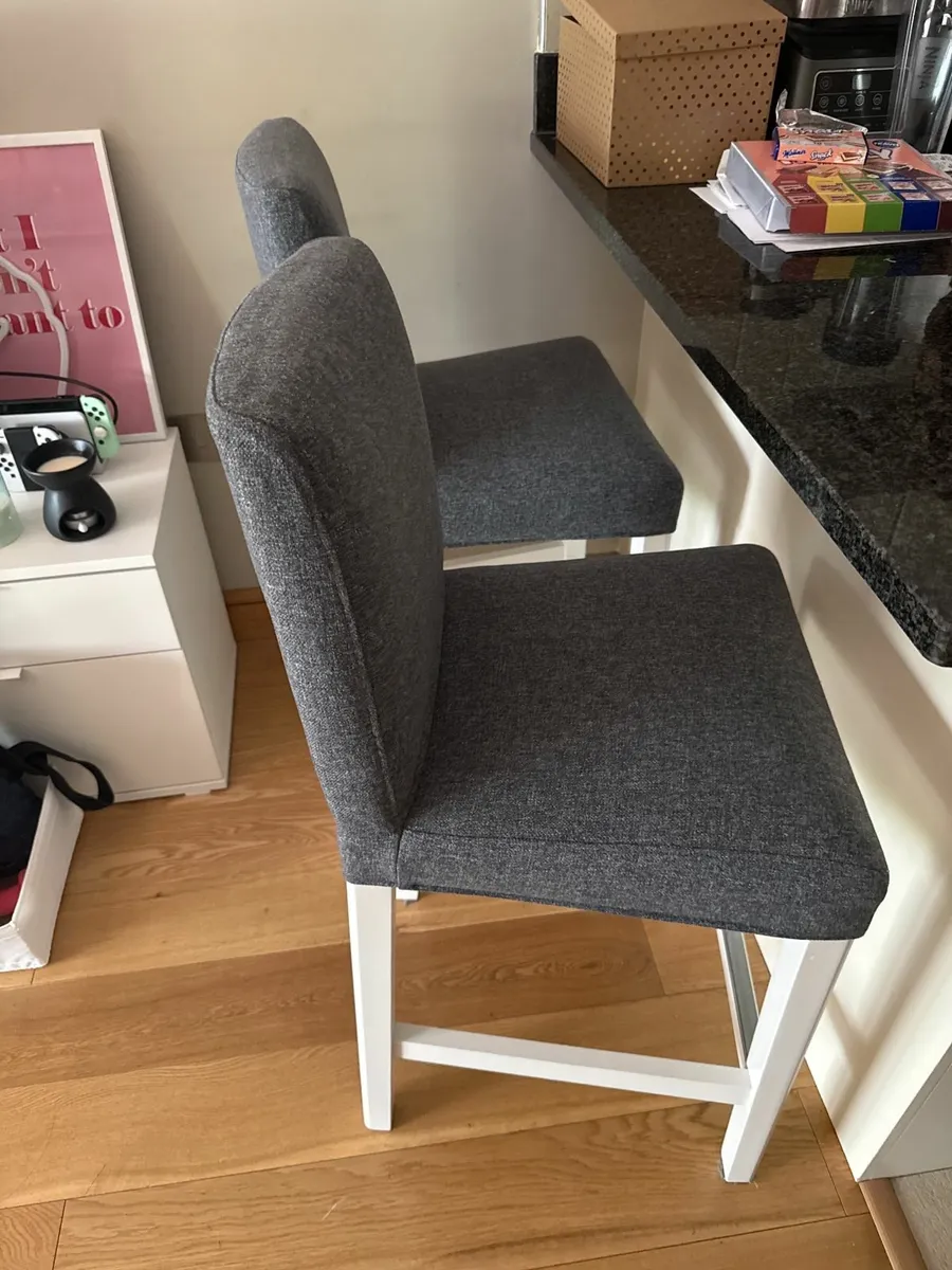 Two Ikea High Top Bermund chairs - Image 2
