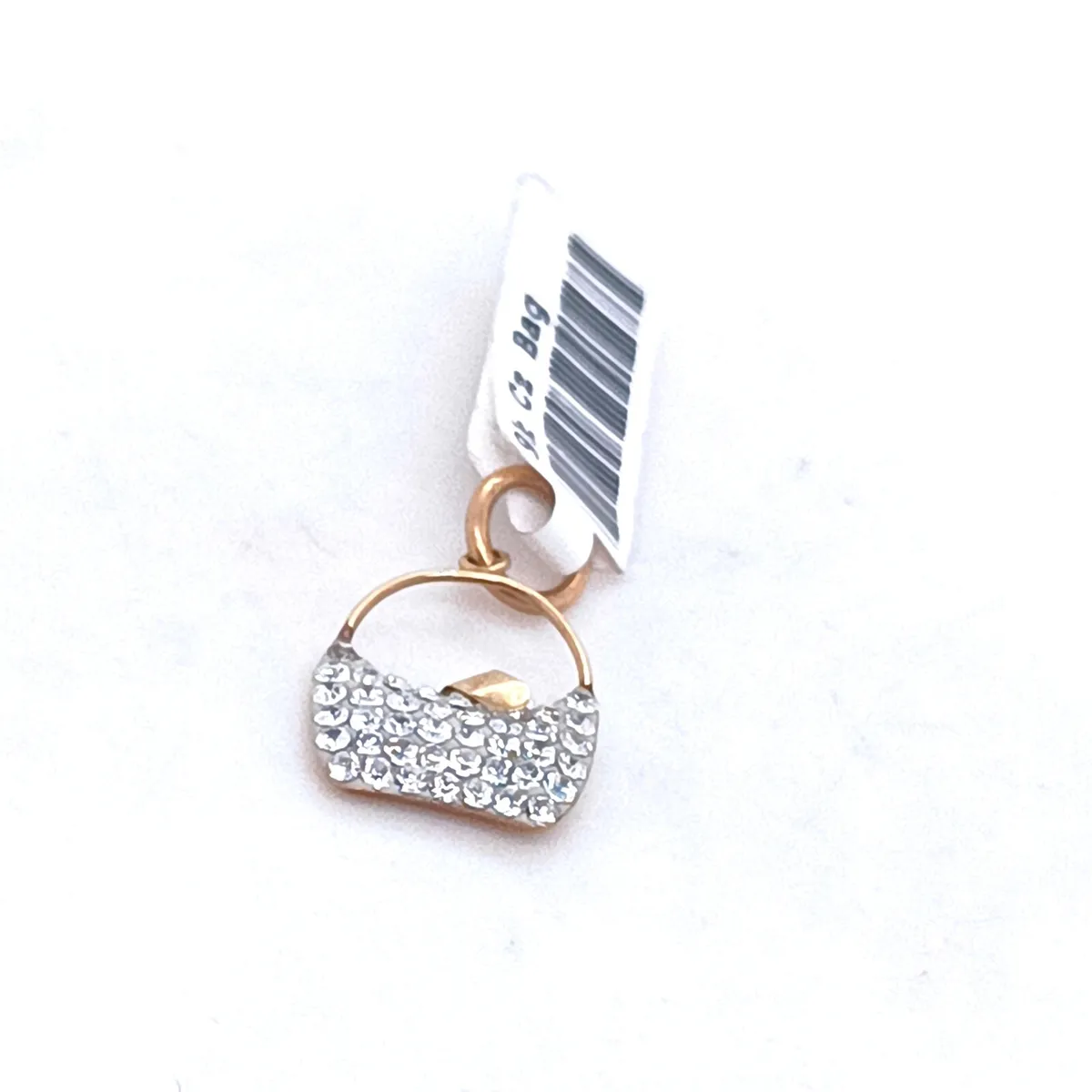 9k Yellow Gold & Zirconias Handbag Charm Pendant - Image 3
