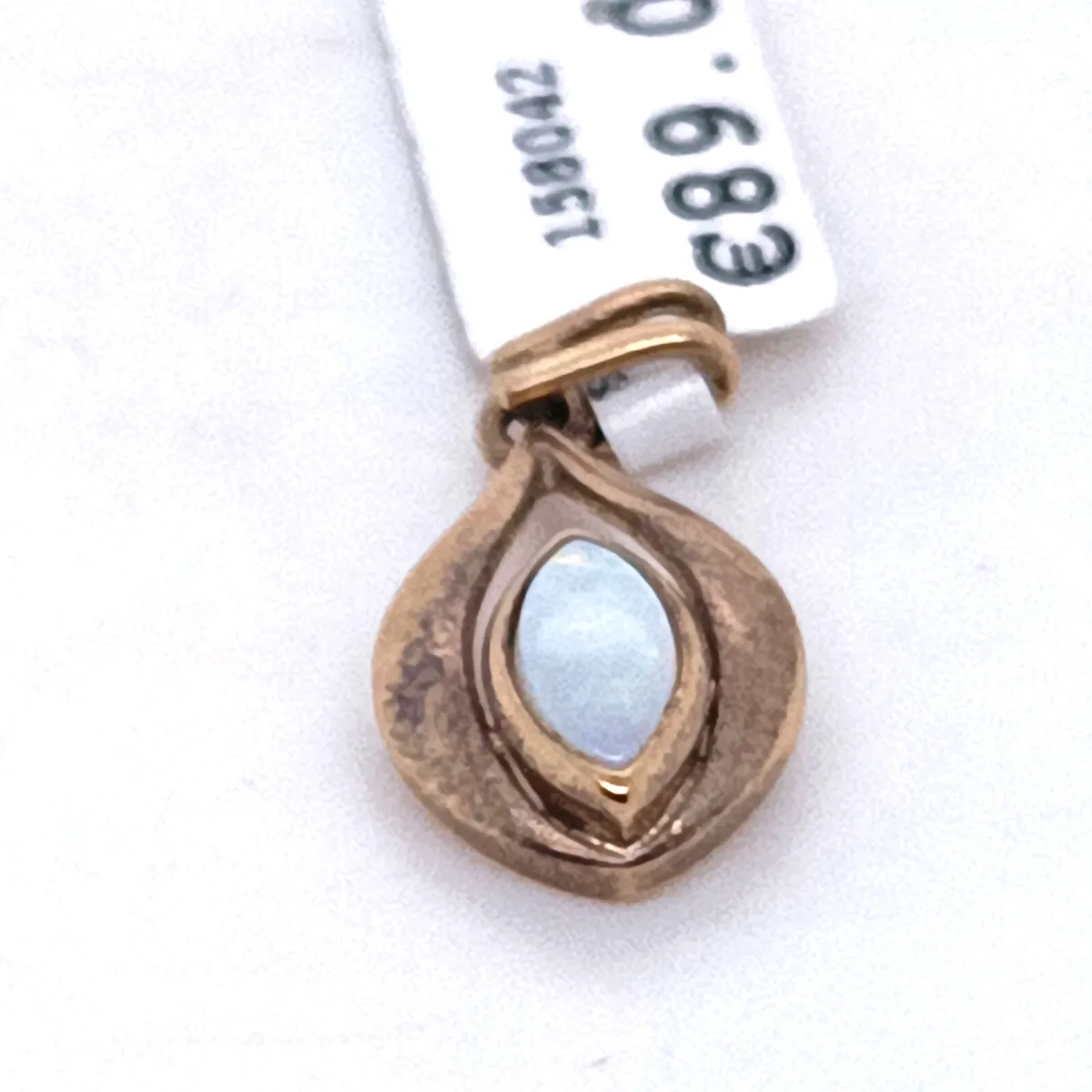 9k Yellow Gold & Opa Drop Shape Pendant - Image 1