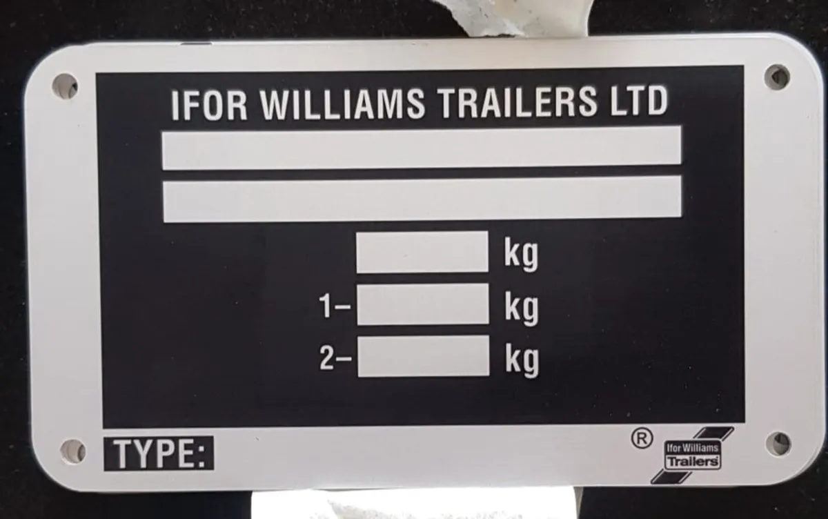 Ifor Williams  Serial plates - Image 1